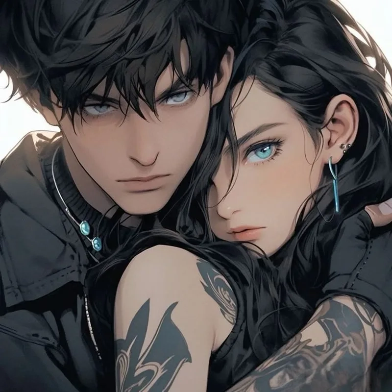 Hình anime nam nữ yêu nhau thể hiện tình yêu ngọt ngào và lãng mạn
