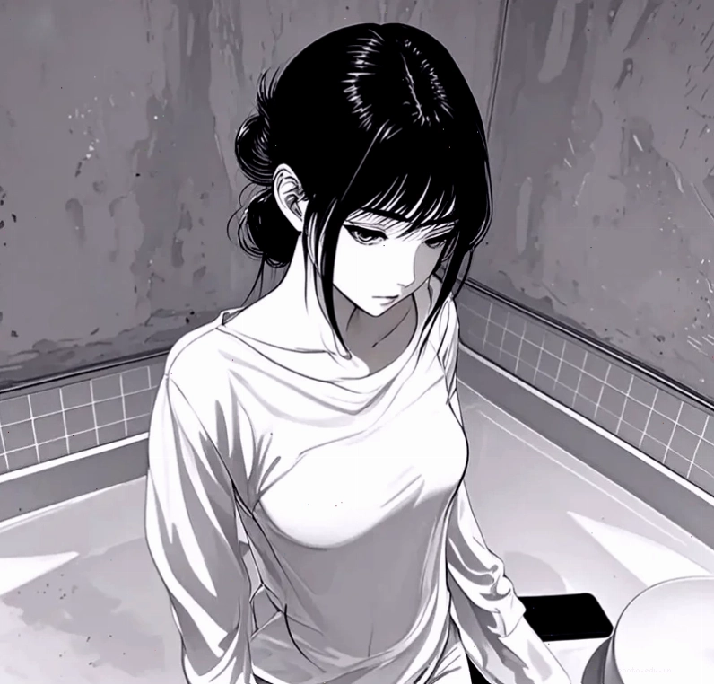 Ảnh anime trắng đen đơn giản với nhân vật chính diện
