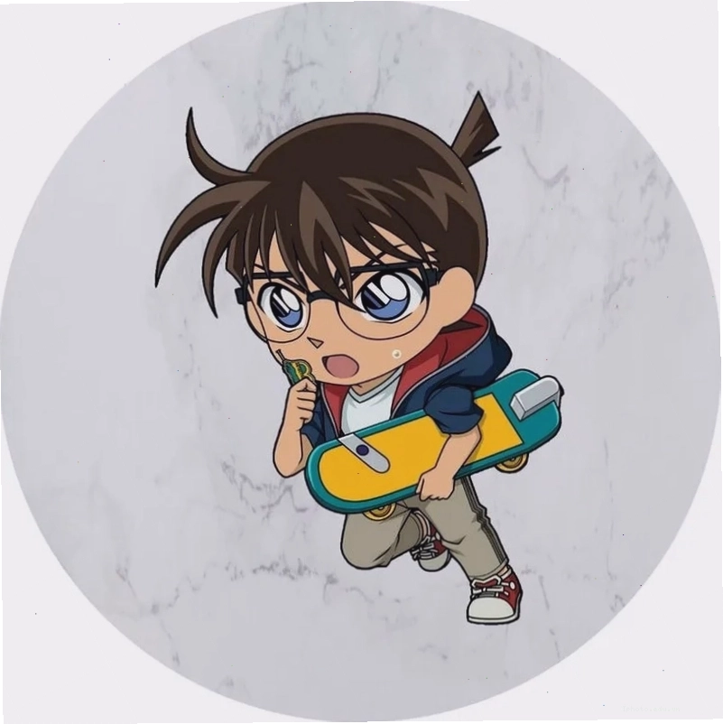 Ảnh conan chibi cute đầu to mặc vest xanh lịch lãm