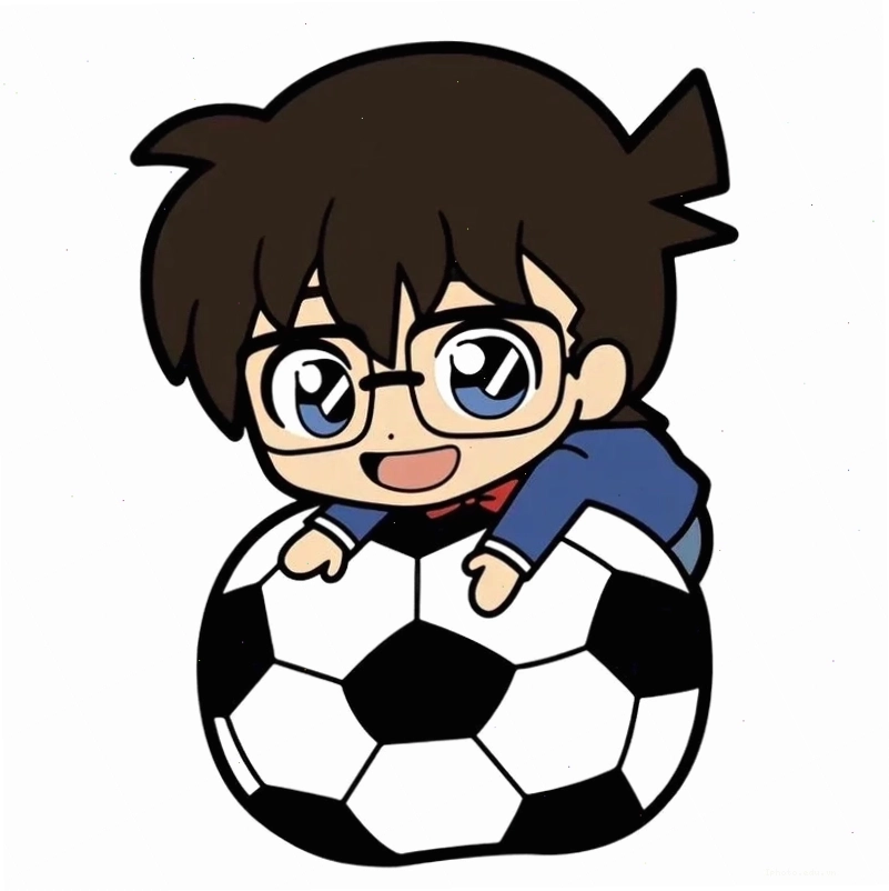 Ảnh conan chibi cute làm thám tử cầm kính lúp