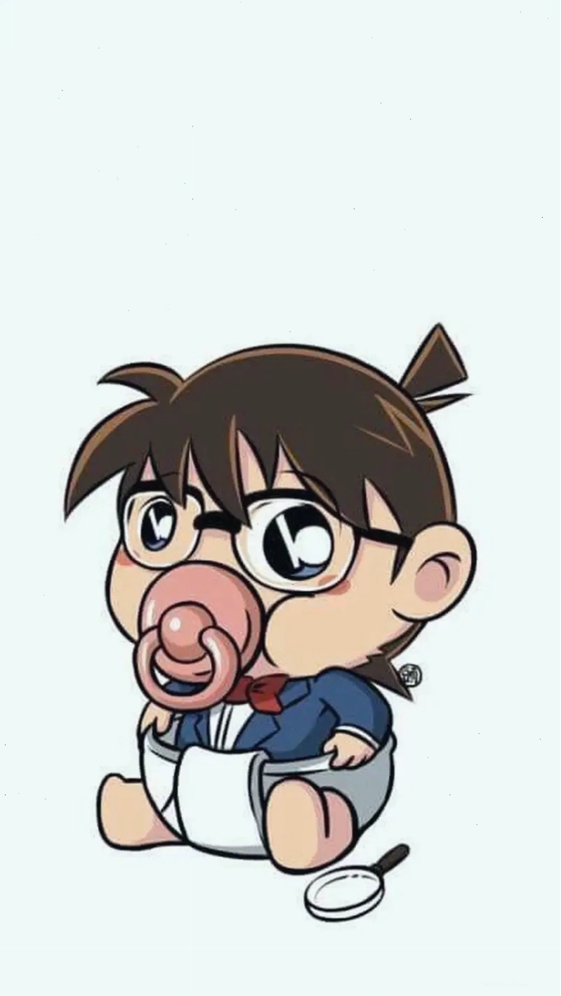 Ảnh conan chibi cute với trang phục thám tử
