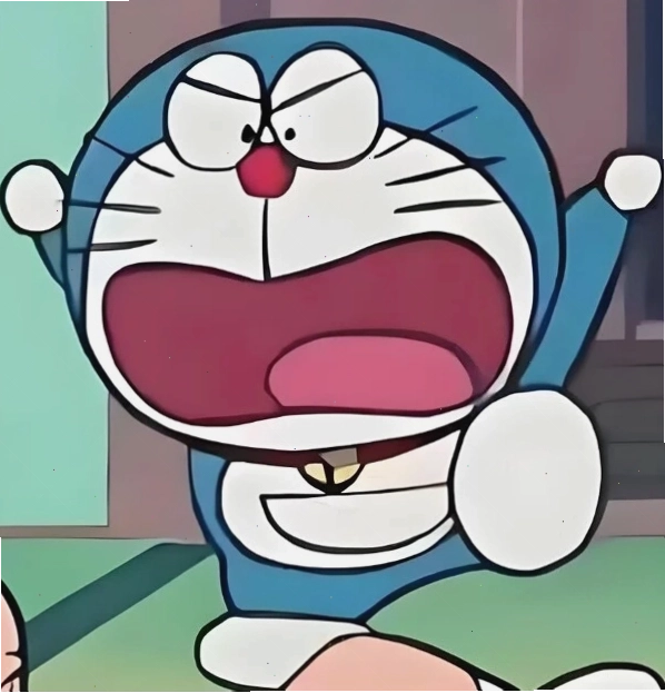 Ảnh dìm Doraemon với biểu cảm khó chịu