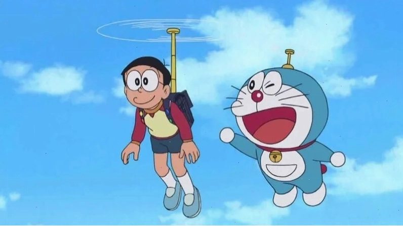 Ảnh Doraemon và Nobita cùng nhau cười đùa vui vẻ