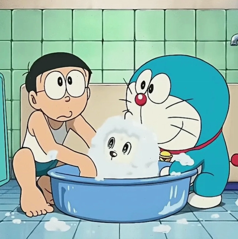 Ảnh Doraemon và Nobita với màu sắc tươi sáng