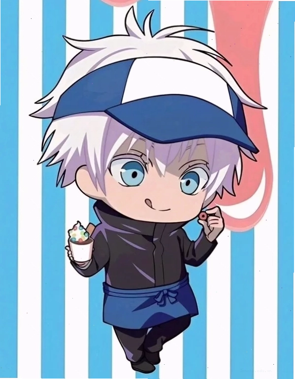 Ảnh Gojo chibi mặc trang phục chú thuật sư