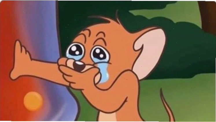 Ảnh meme Jerry đang khóc với vẻ mặt đáng thương