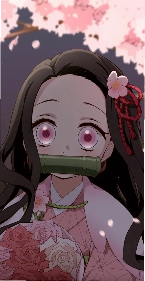 Ảnh nền Nezuko chibi dễ thương cho điện thoại