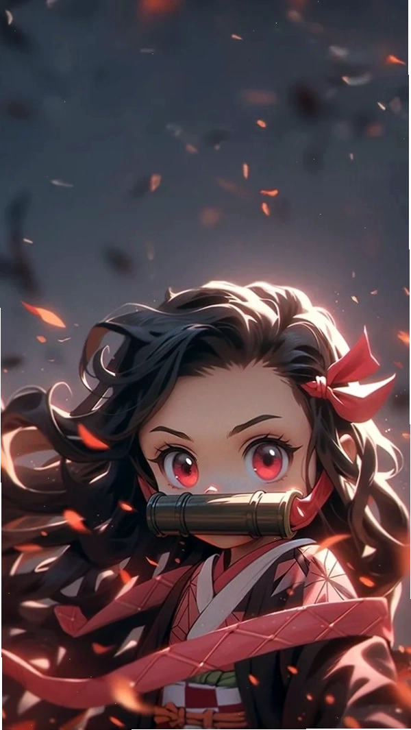 Ảnh Nezuko chibi 4K sắc nét từng chi tiết