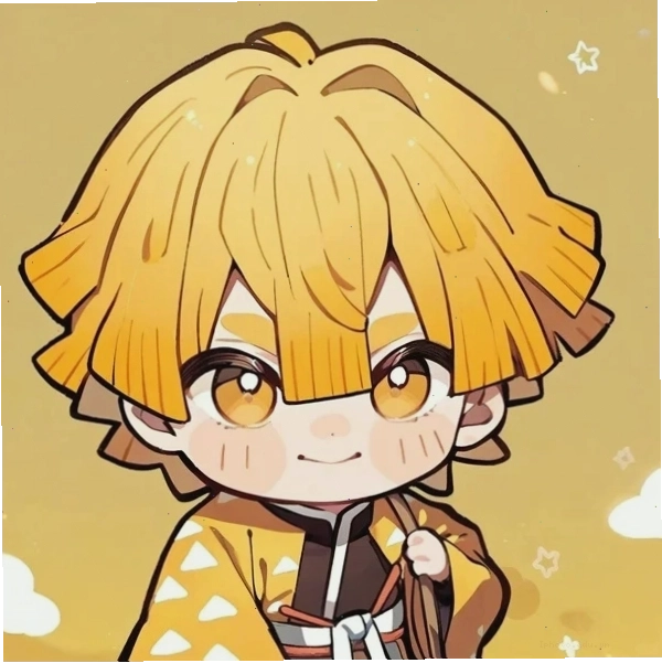Anime Zenitsu chibi phiên bản 3D đáng yêu