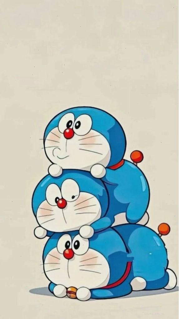 Ba tư thế Doraemon chồng lên nhau, siêu dễ thương