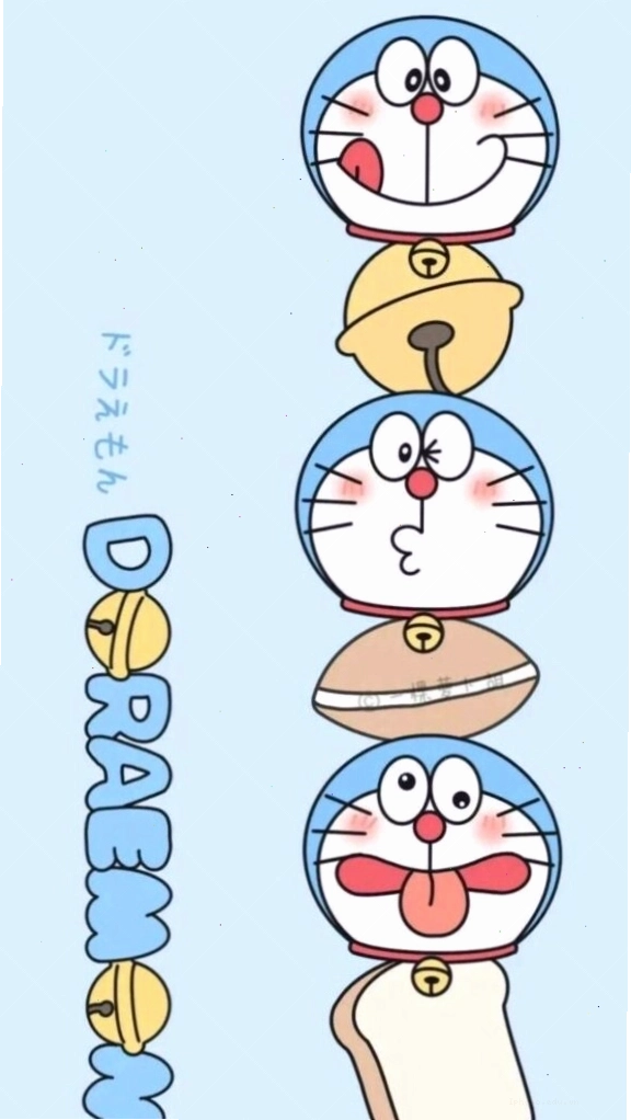 Biểu cảm Doraemon dễ thương xếp dọc màn hình
