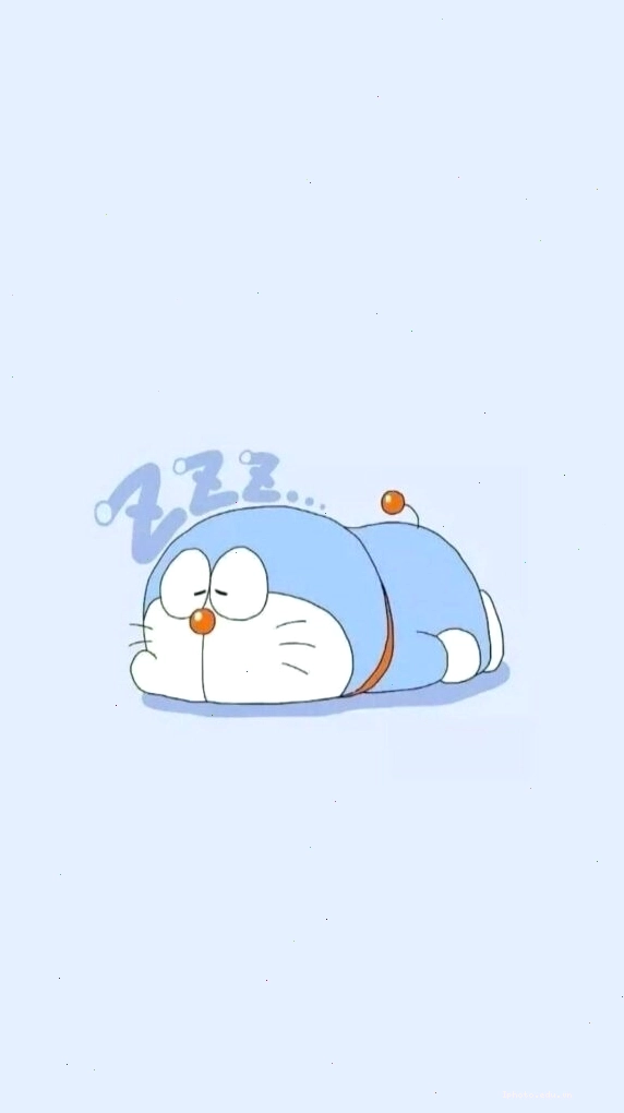 Chú mèo máy Doraemon đang ngủ gật