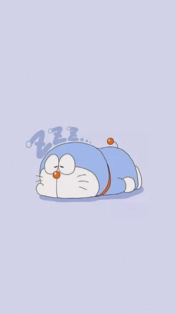 Chú mèo máy Doraemon đang ngủ gật