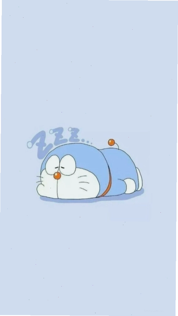 Chú mèo máy Doraemon đang ngủ gật