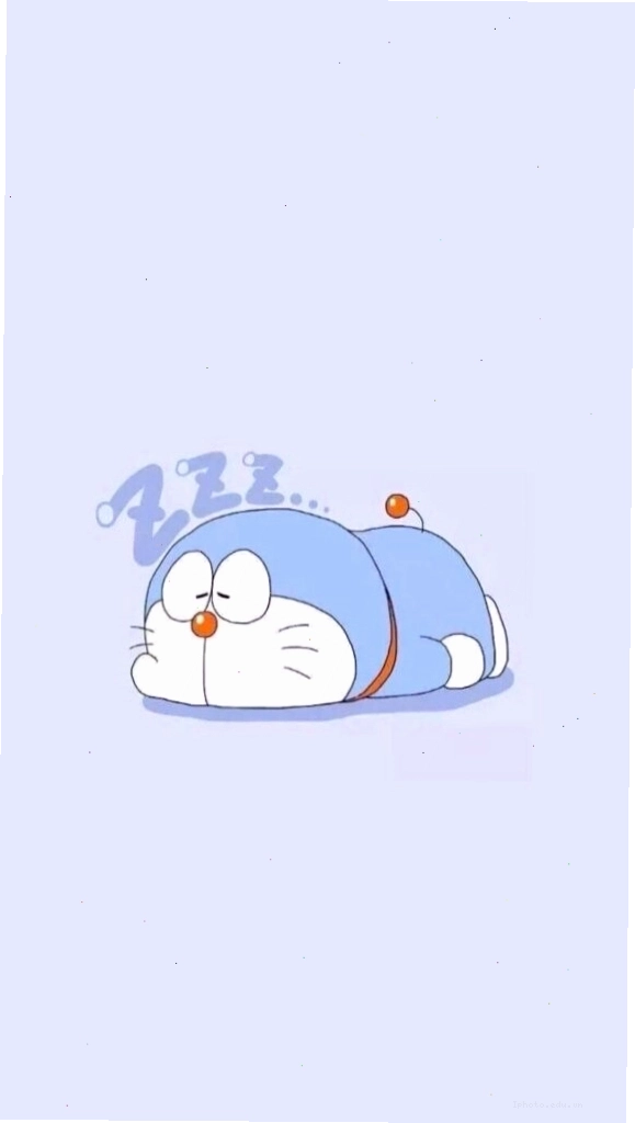Chú mèo máy Doraemon đang ngủ gật