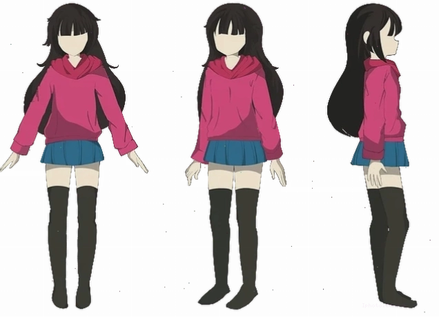 Cô gái anime với biểu cảm buồn và mái tóc dài óng ả