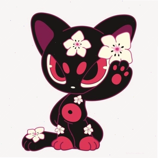 Cô gái mèo hoạt hình chibi dễ thương với nét vẽ hoạt hình ngộ nghĩnh