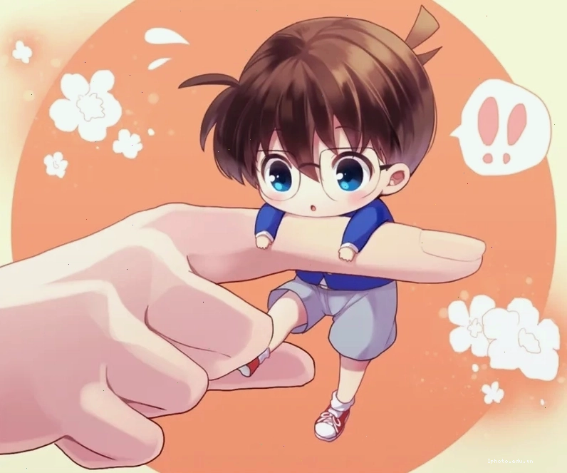 Conan chibi trong trang phục đời thường rất gần gũi