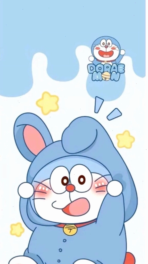 Doraemon đáng yêu đội mũ tai thỏ