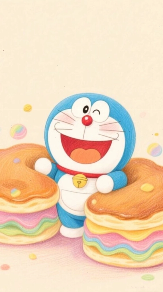 Doraemon đáng yêu với chiếc bánh rán yêu thích