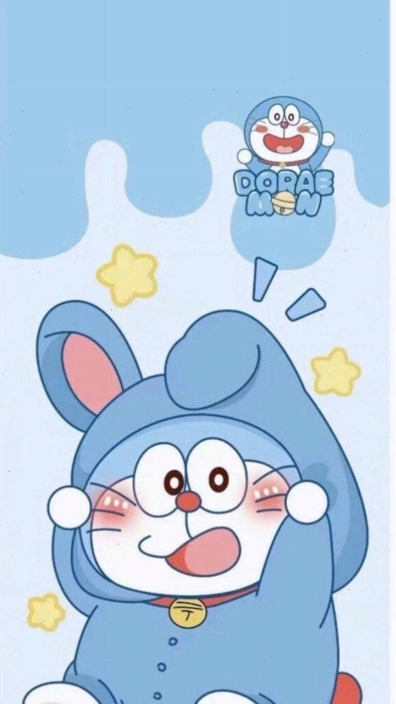 Doraemon đội mũ tai thỏ dễ thương