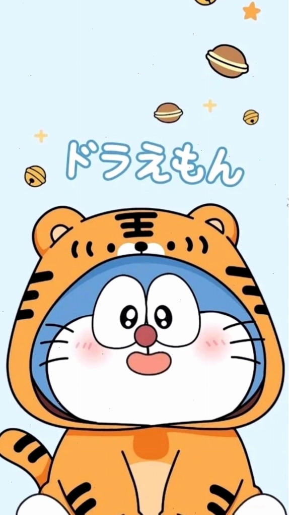 Doraemon hóa trang thành hổ con chuẩn bị cho phiêu lưu