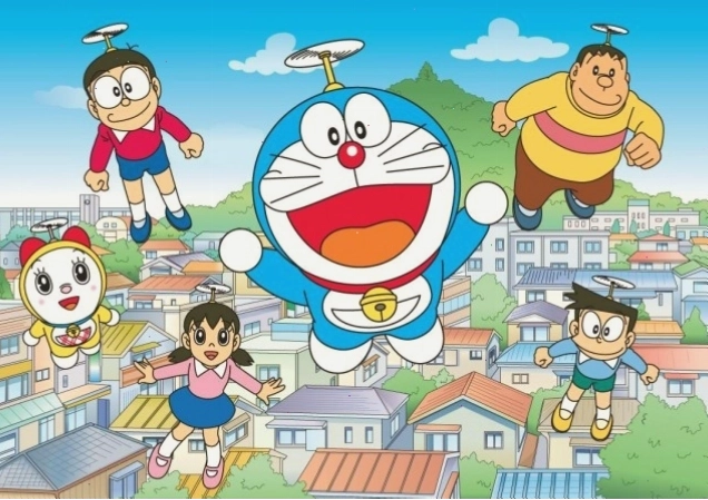 Doraemon nhìn về phía trước