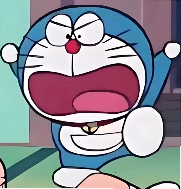 Doraemon với biểu cảm khuôn mặt tối