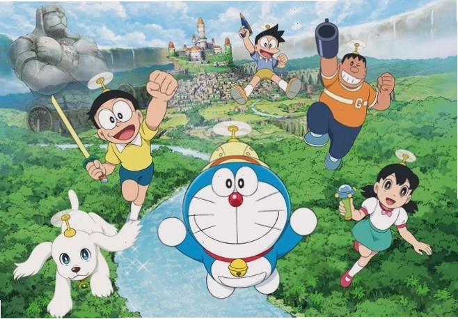 Doraemon với biểu cảm vui vẻ
