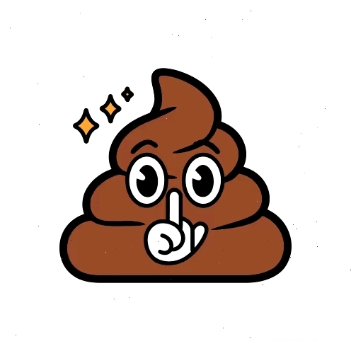 Emoji hình củ phân đang ra dấu im lặng