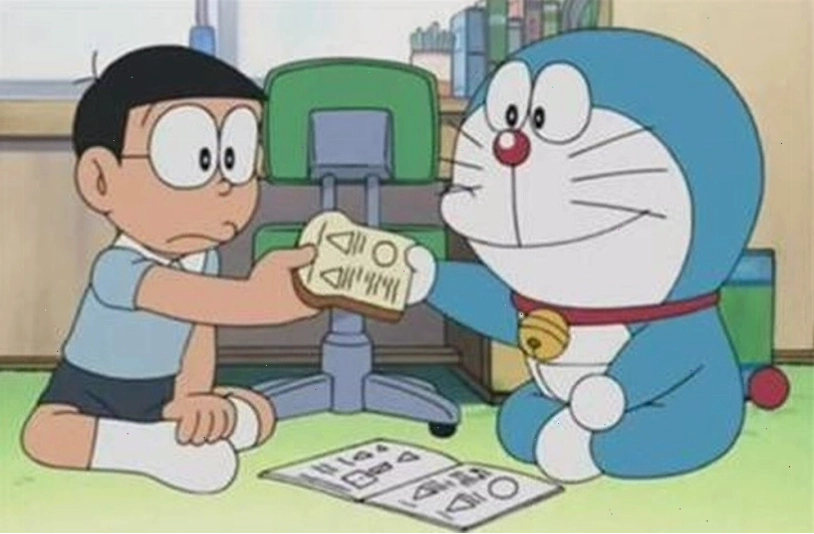 Hình ảnh bánh mì ghi nhớ Doraemon được làm mô phỏng