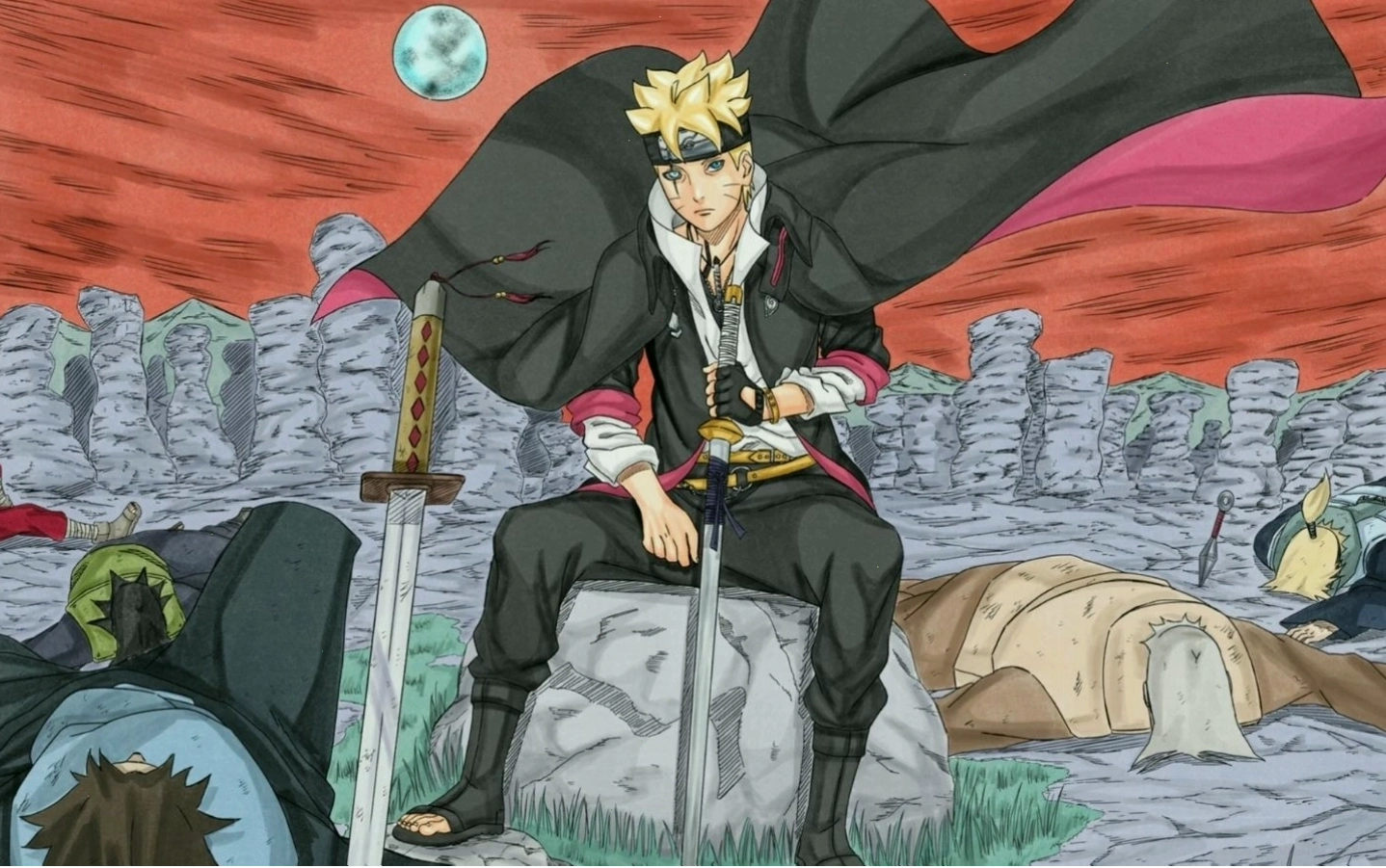 Hình ảnh Boruto lạnh lùng tiêu diệt các kẻ săn đuổi