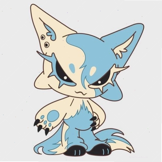 Hình ảnh cáo xanh chibi dễ thương với phong cách hoạt hình ngộ nghĩnh