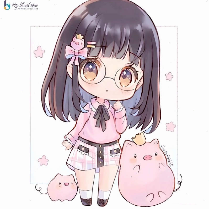 Hình ảnh chibi nữ cute trong trang phục đời thường năng động