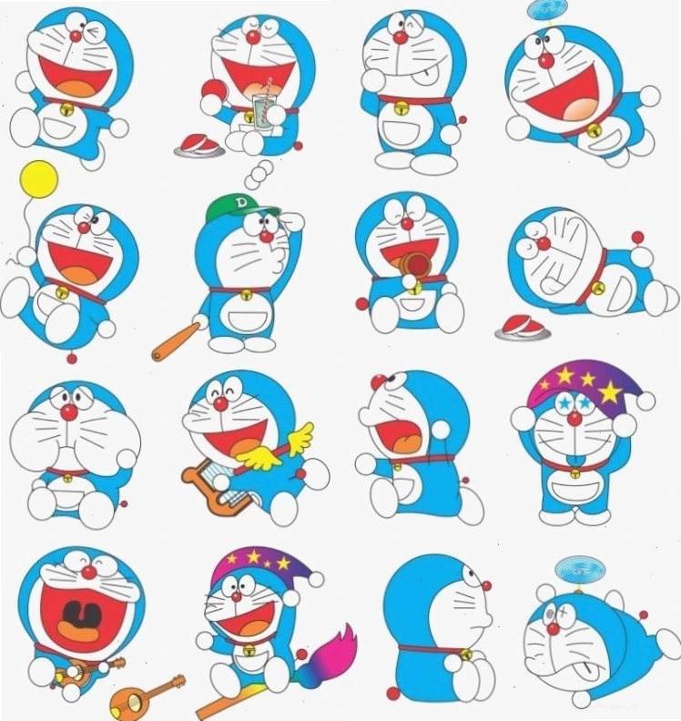 Hình ảnh Doraemon vector đang cầm bảo bối từ túi thần kỳ