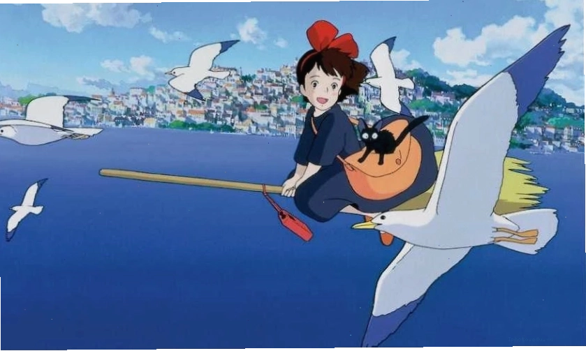 Hình ảnh mèo đen anime với đôi mắt to tròn và biểu cảm đáng yêu