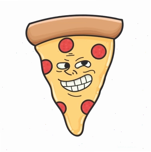 Hình ảnh miếng pizza hoạt hình dễ thương