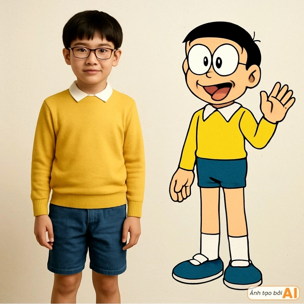 Hình ảnh minh họa Doraemon cùng nhóm bạn thân thiết, thể hiện tinh thần đồng đội