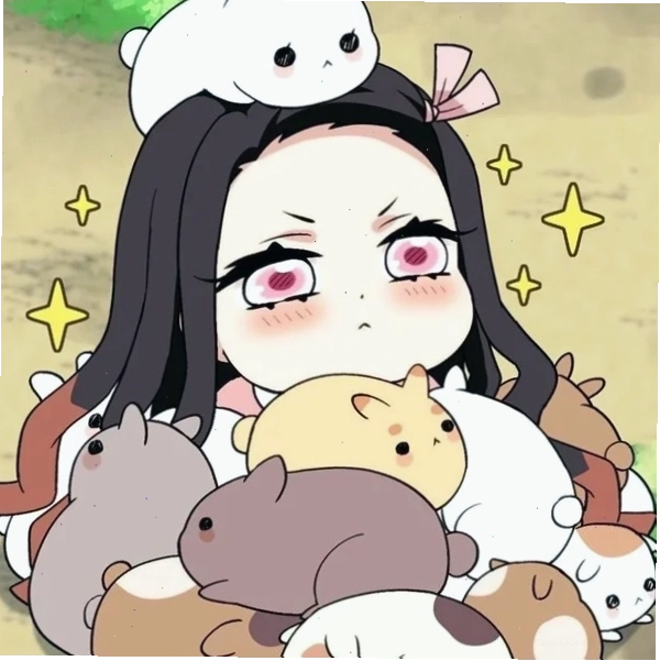 Hình ảnh Nezuko chibi dễ thương với biểu cảm ngơ ngác