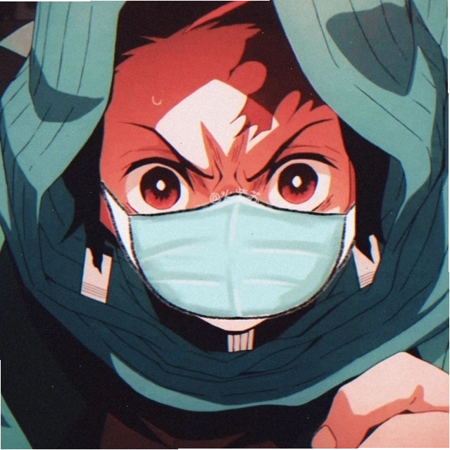 Hình anime đeo khẩu trang dễ thương