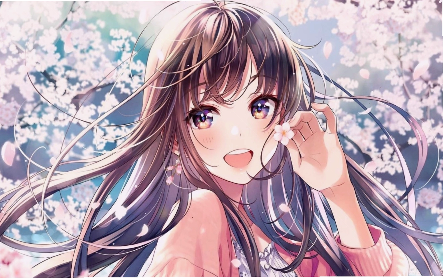 Hình nền anime cute với nhân vật nữ trong sáng