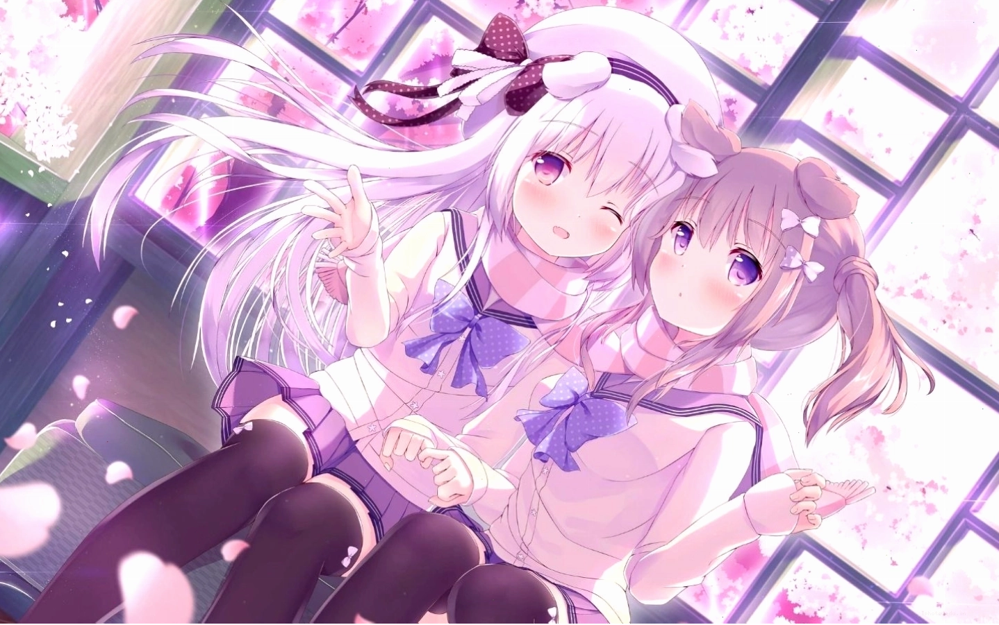 Hình nền anime với nhân vật nữ đáng yêu trong trang phục thường ngày