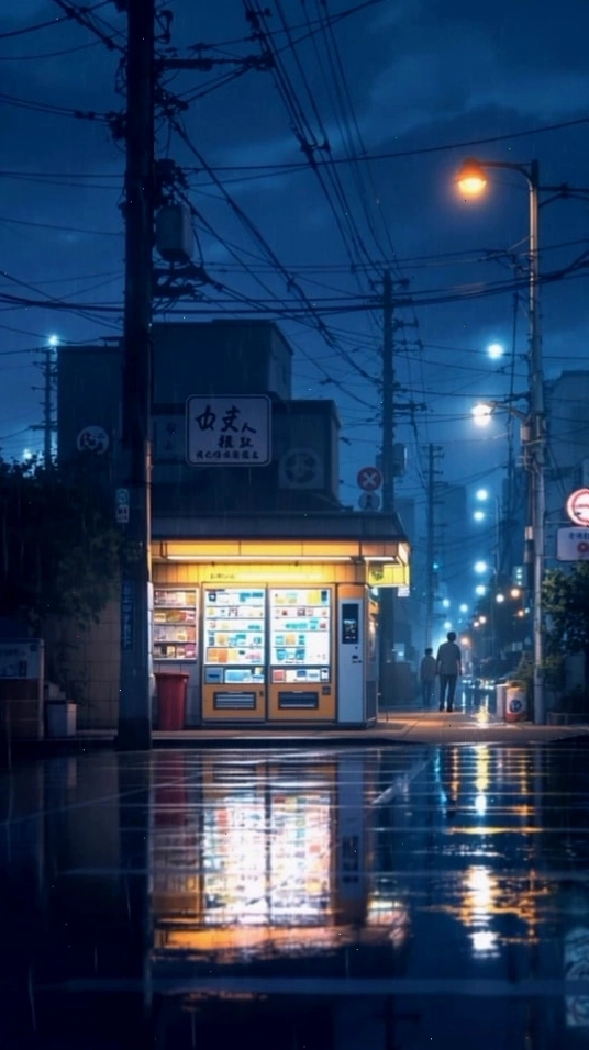 Hình nền động anime cô gái lạc bước giữa Tokyo nhộn nhịp