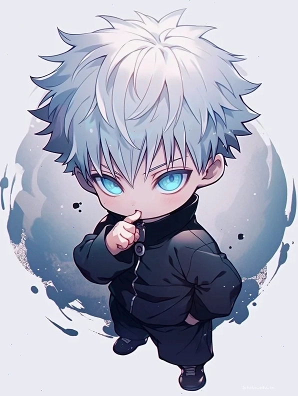 Hình nền Gojo Satoru chibi đáng yêu với đôi mắt to tròn