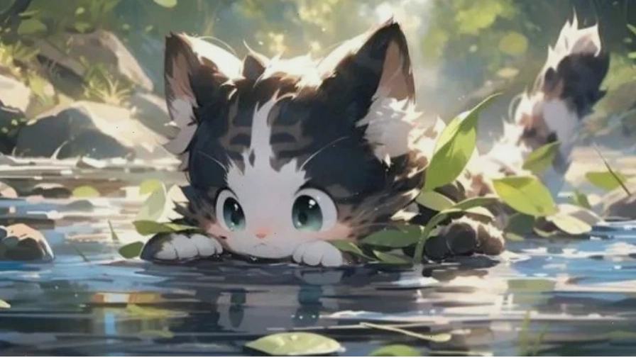 Hình nền máy tính Anime cô gái ngồi dưới gốc cây