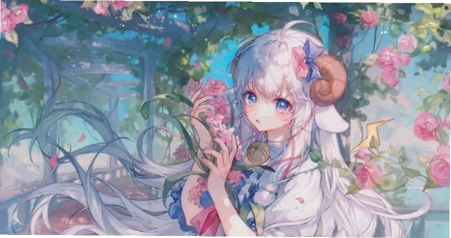 Hình nền máy tính Anime cô gái với đôi cánh