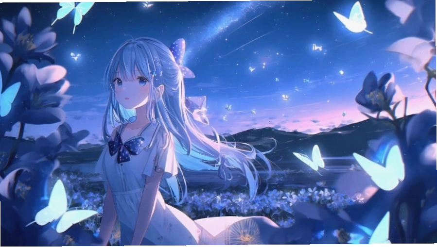 Hình nền máy tính Anime cute với nhân vật nữ tóc hồng
