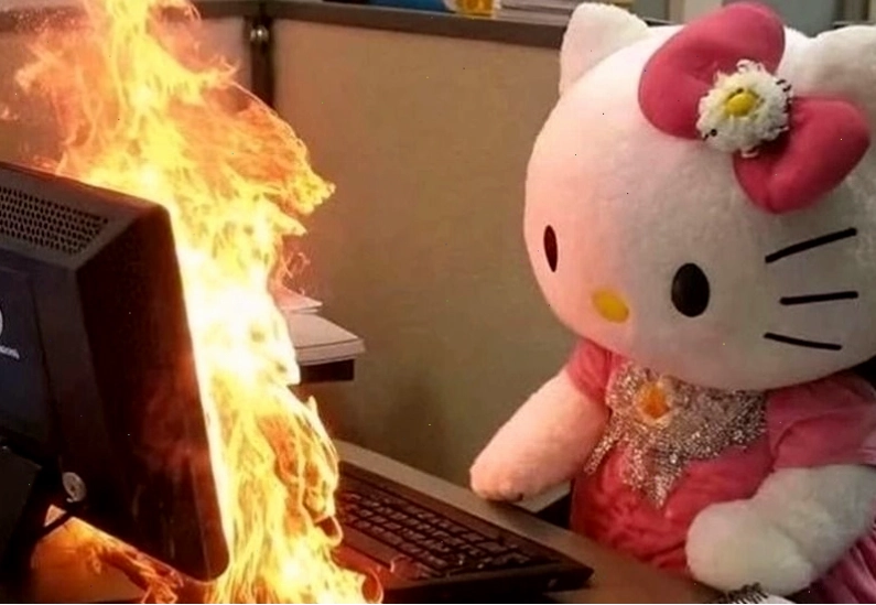 Hình nền máy tính nghệ thuật kết hợp yếu tố meme