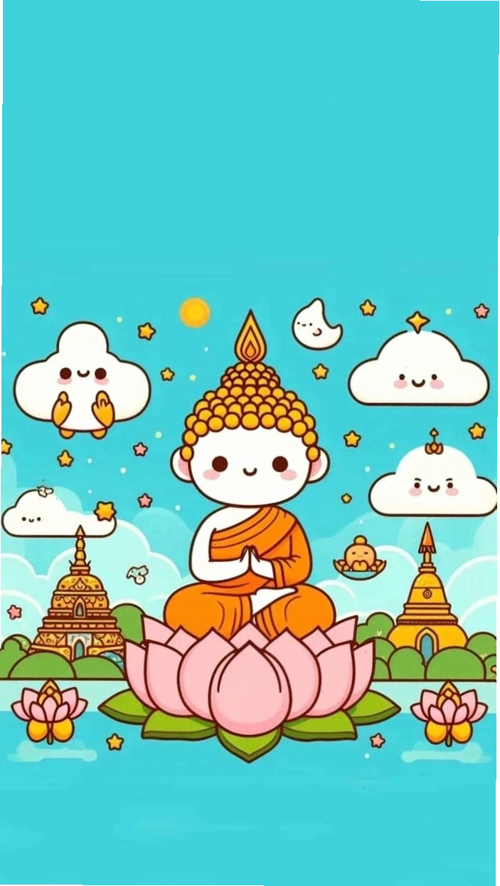 Hình nền phật chibi mang lại sự tĩnh lặng