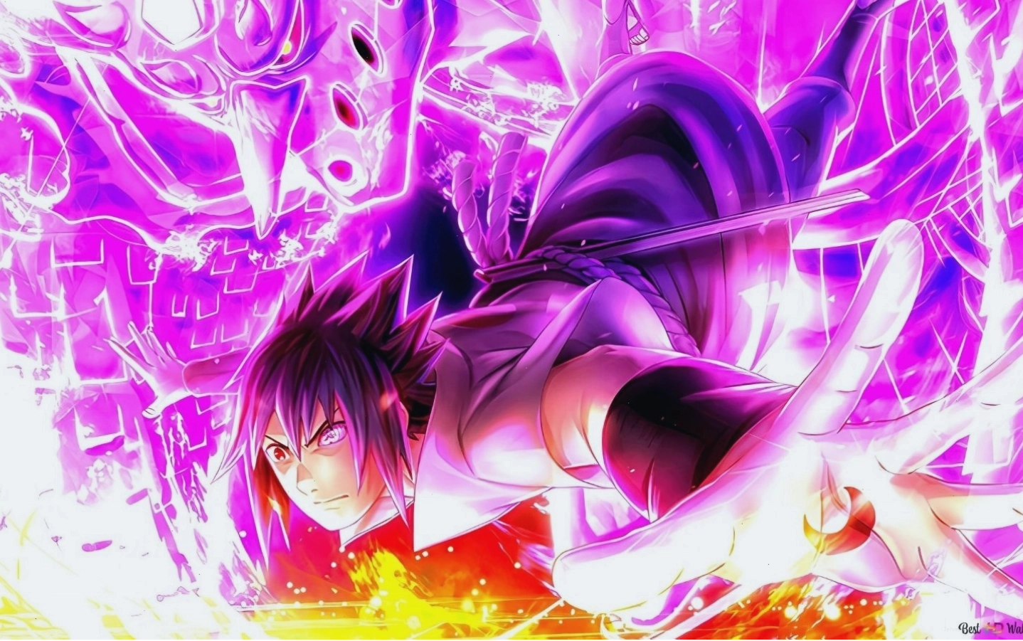 Hình nền Sasuke Uchiha trong phiên bản mạnh nhất với Rinnegan